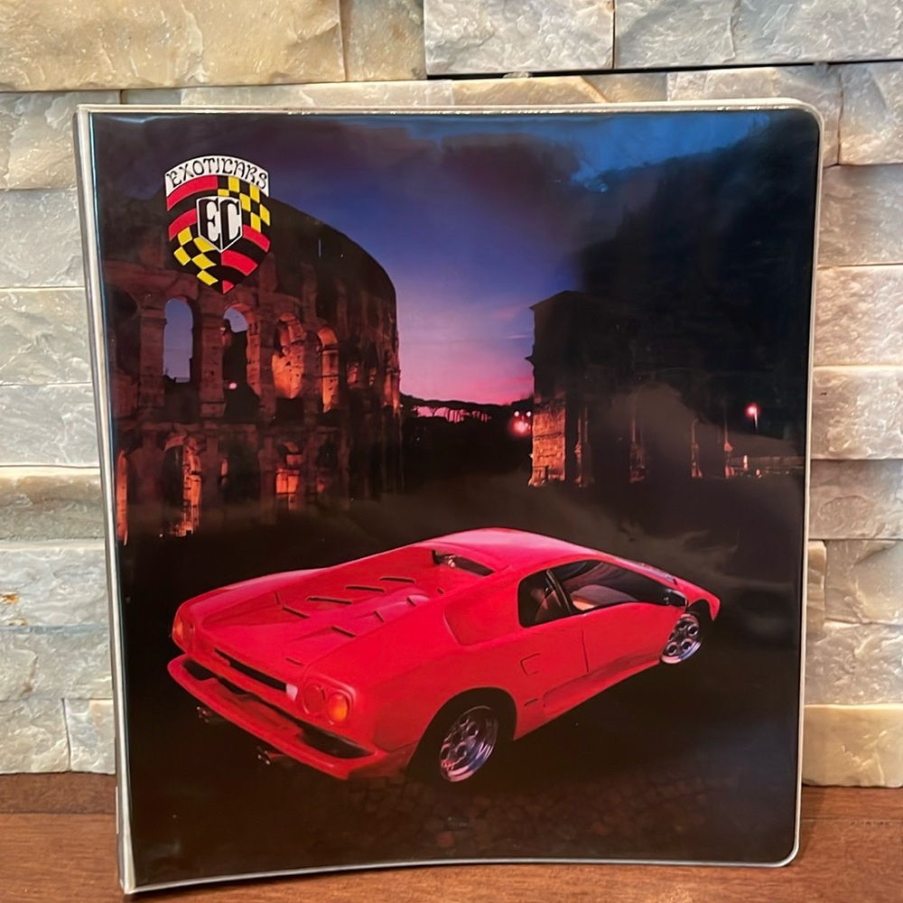 Exotic Cars 3 ring binder